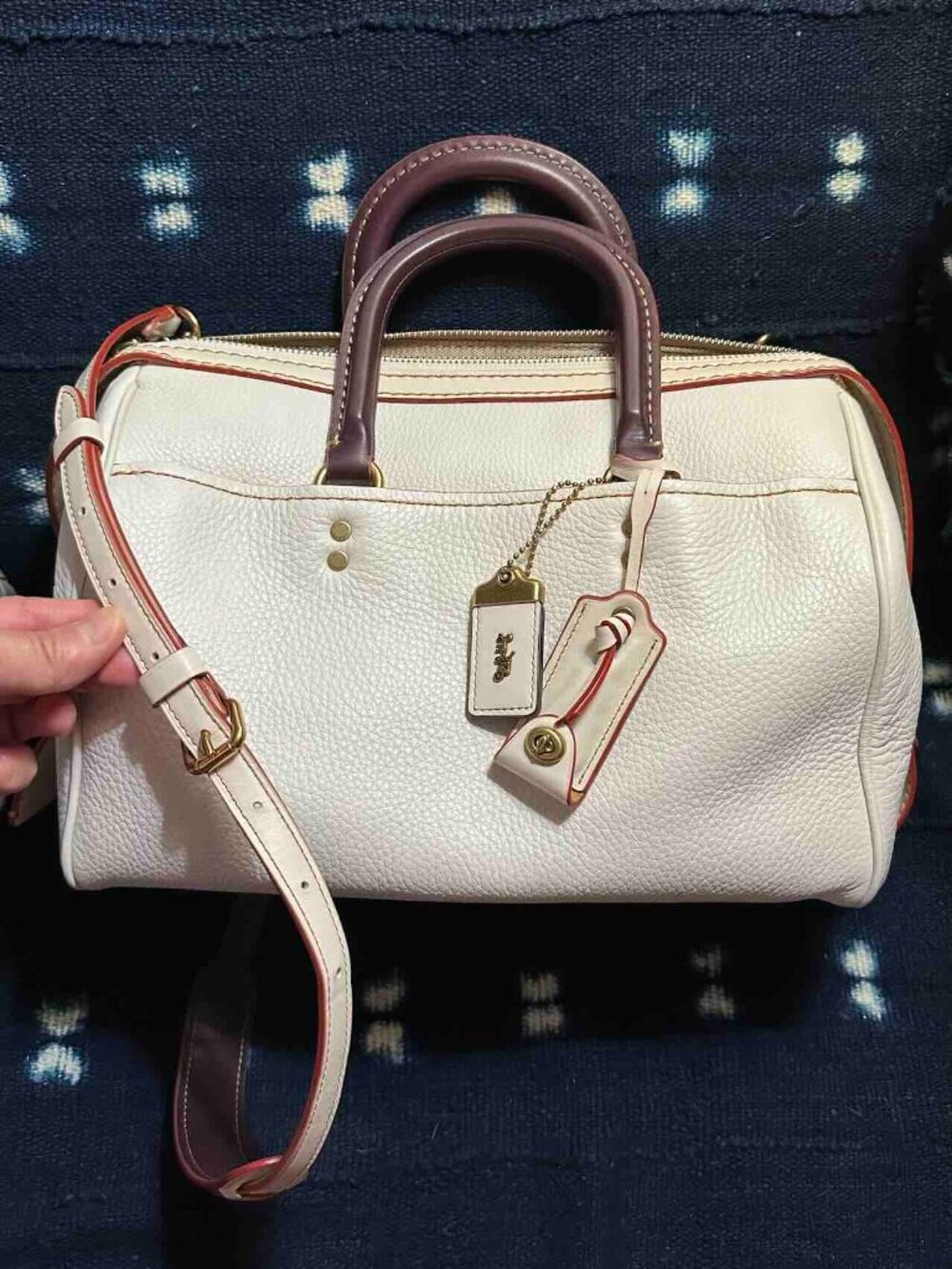 Coach 1941 Rogue Satchel Chalk Oxblood 31 Crossbody TopHandle 2Way Purse